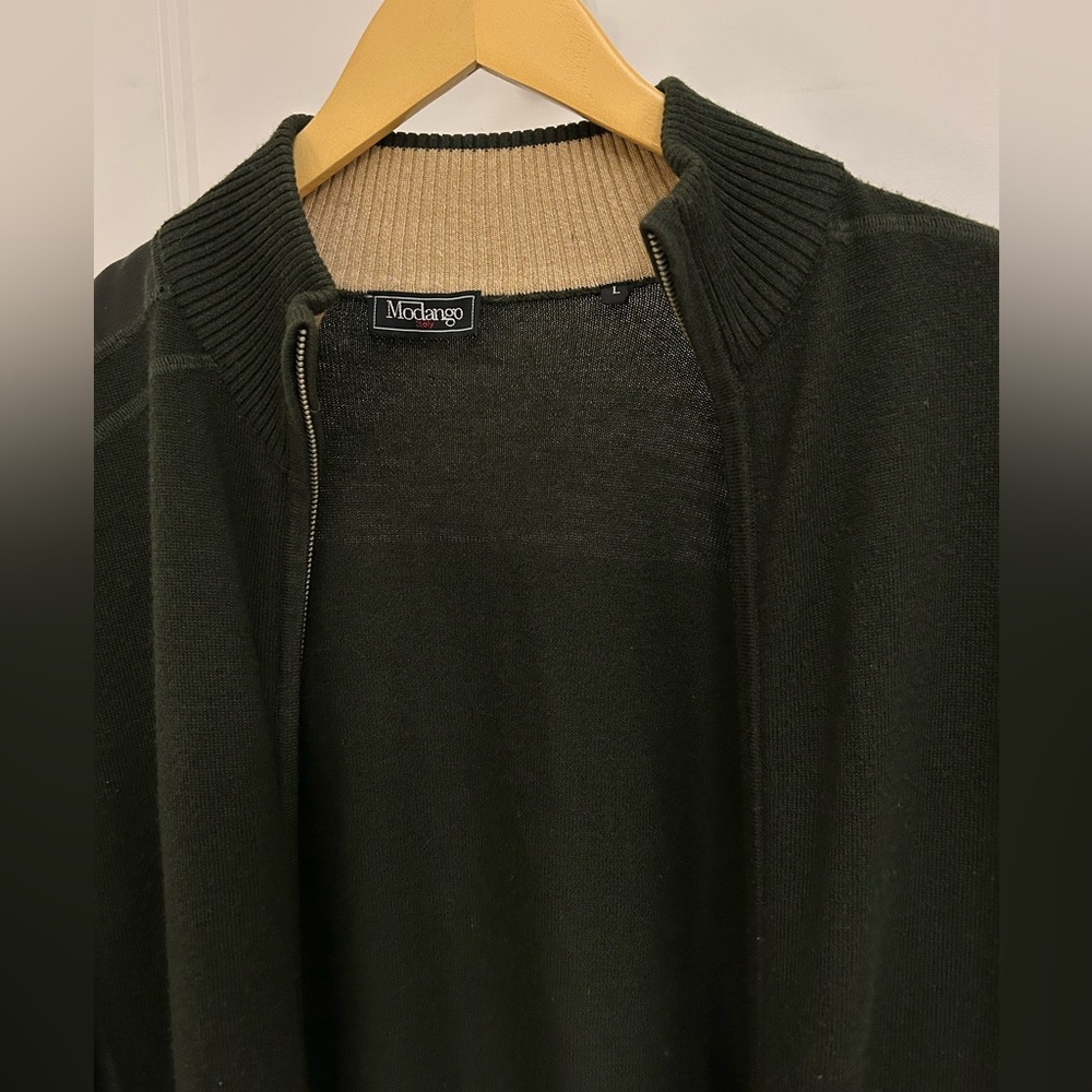 Modango Italy 43% wool Men's Dark Green Sweater